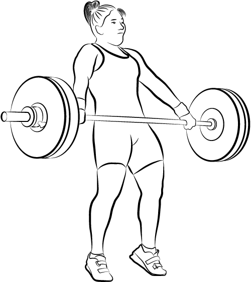 Moment of maximum extension of the body in the Snatch Pull.